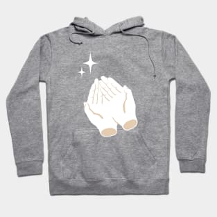 Caring hands pink aesthetic with two stars Hoodie